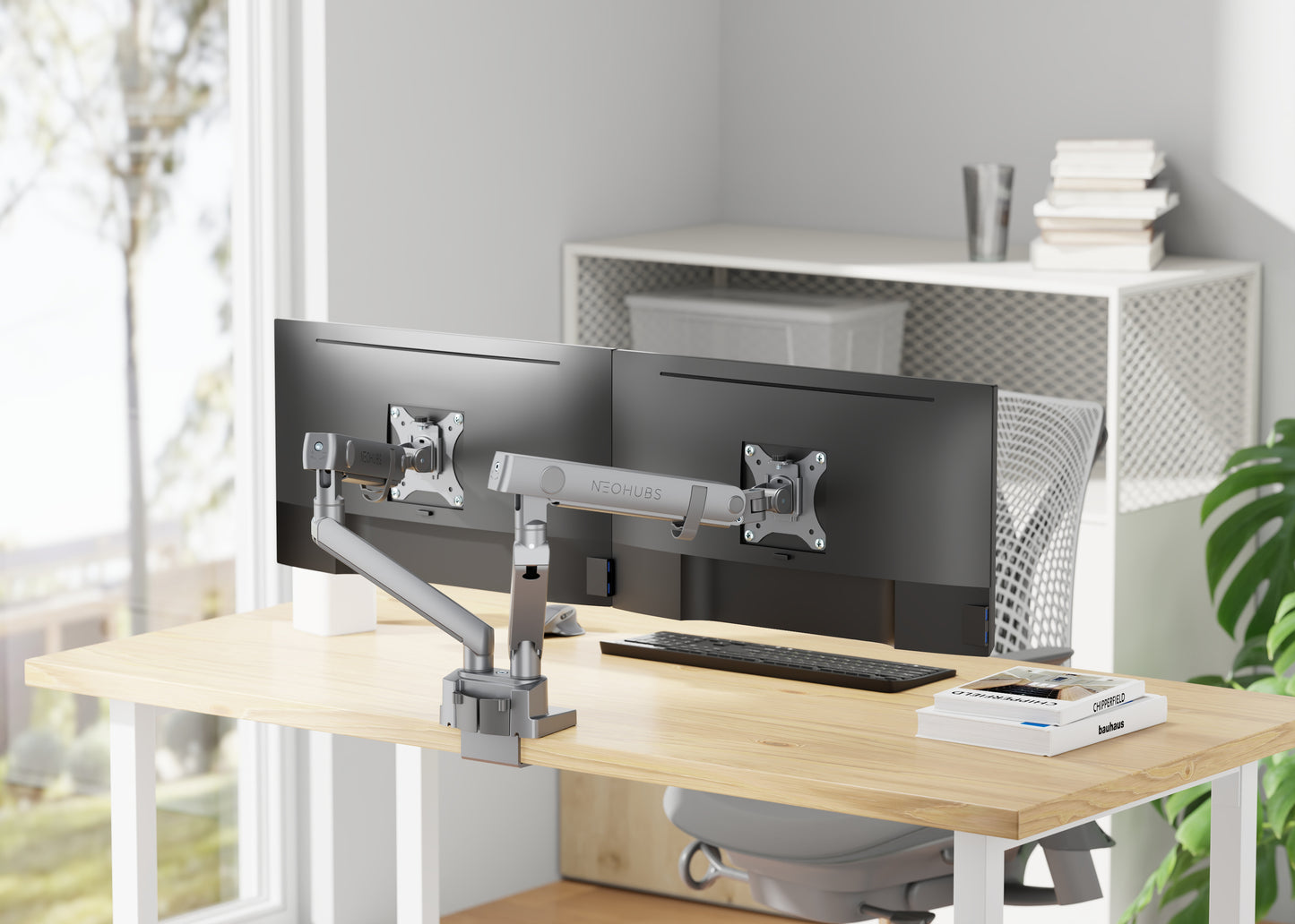 Pro Dual Monitor Arm Mount Premium Adjustable VESA Desktop Stand