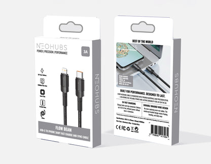 Flow Beam USB-C to Lightning Fast Charger Cable - 20W, 3A