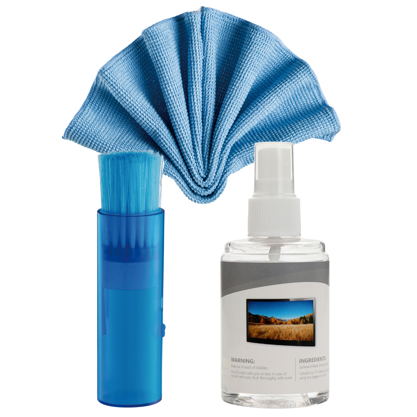 Screen Cleaning Kit with Spray, Brush & Microfiber Cloth