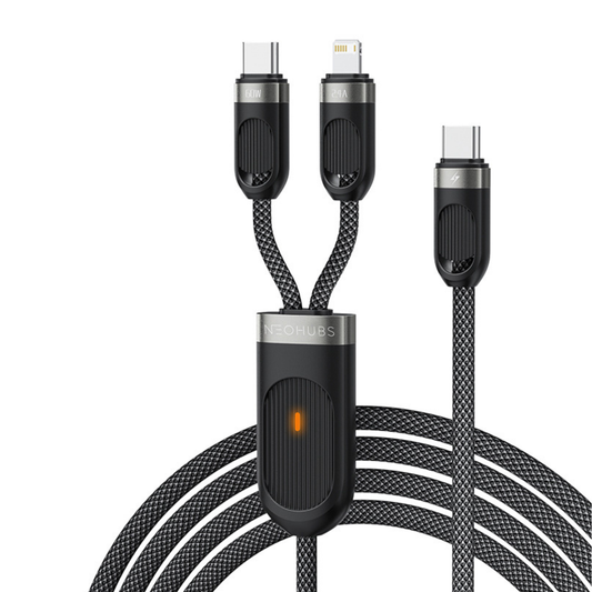 Duo Beam USB C to USB C + Lightning Type C Fast Charger Cable 60W-1M