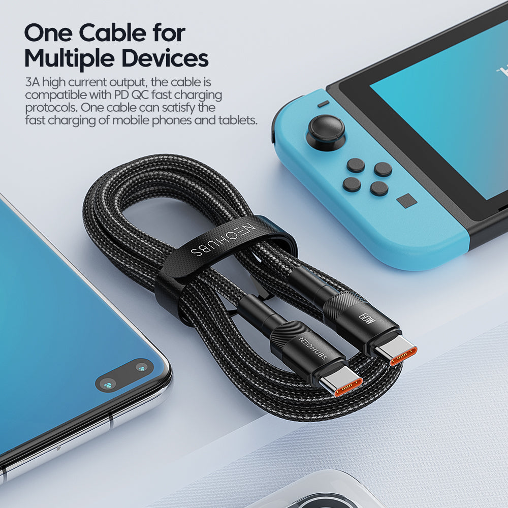 Flow X USB-C to USB-C Type-C Fast Charger Cable - 60W, 3A