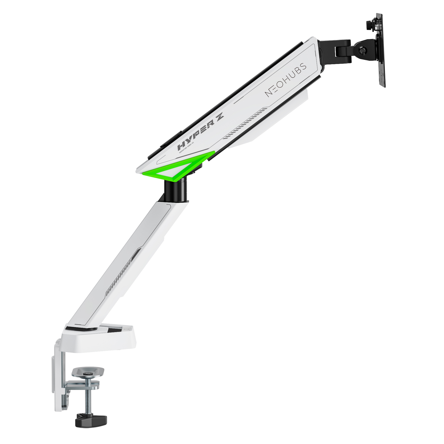 NEOHUBS Play Single Monitor Arm Mount Gaming Adjustable VESA Desktop Stand