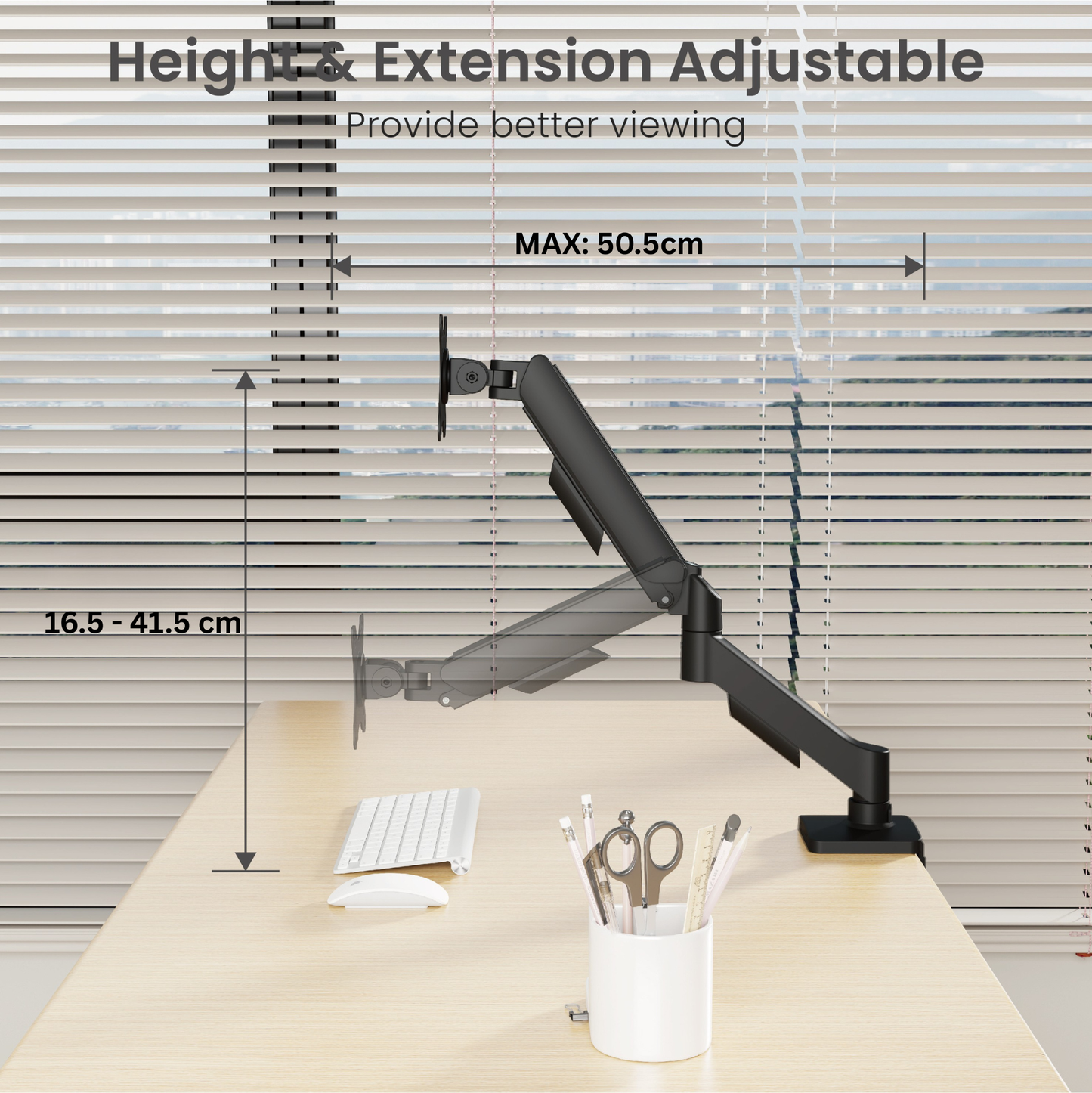 Core Single Monitor Arm Mount Adjustable Vesa Desktop Stand