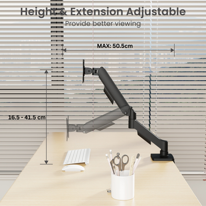 Core Single Monitor Arm Mount Adjustable Vesa Desktop Stand