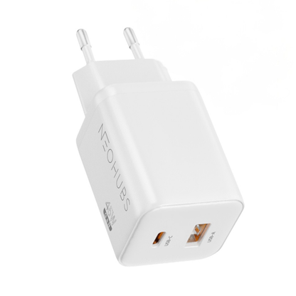 NEOHUBS Super Cube 45W GaN Dual Port Fast Charger USB-C + USB Wall Adapter