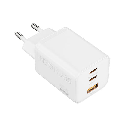 NEOHUBS Super Cube 65W GaN 3-Port Fast Charger 2x USB-C + USB Wall Adapter