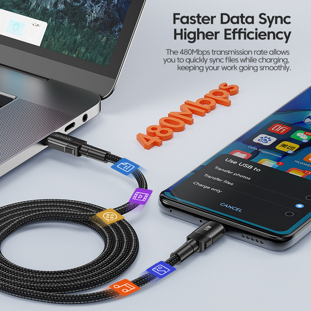 Flow X USB-C to USB-C Type-C Fast Charger Cable - 60W, 3A