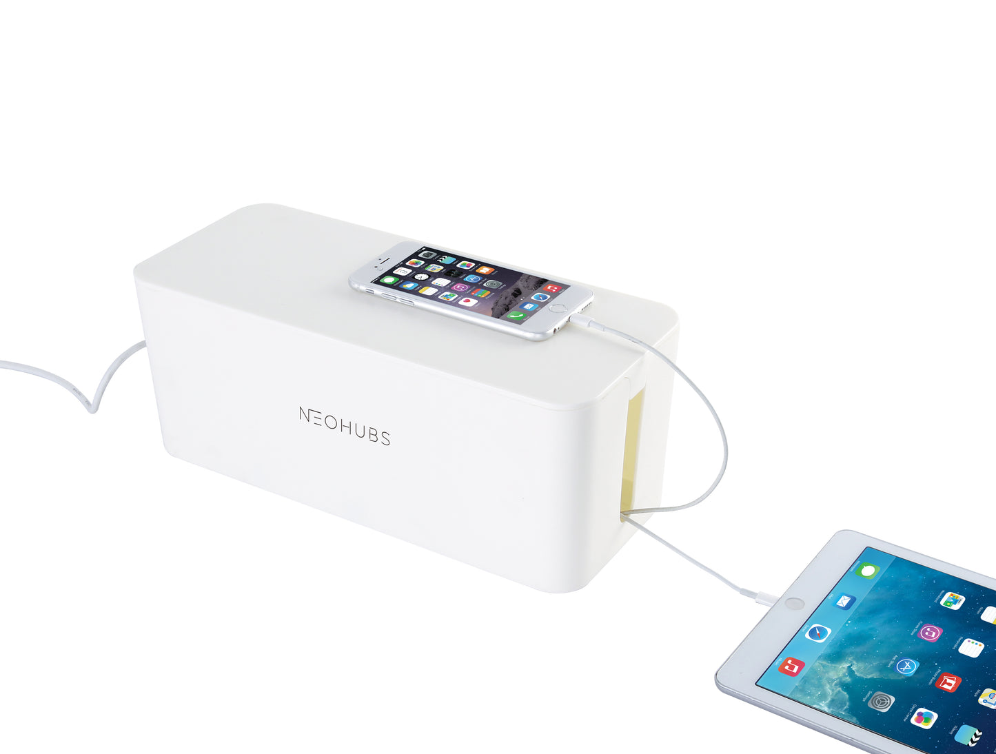 Cable Managment Box Cord Organiser with Lid - (32 x 13.2 x 12.7cm)
