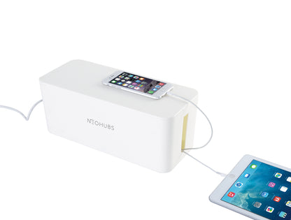 Cable Managment Box Cord Organiser with Lid - (32 x 13.2 x 12.7cm)