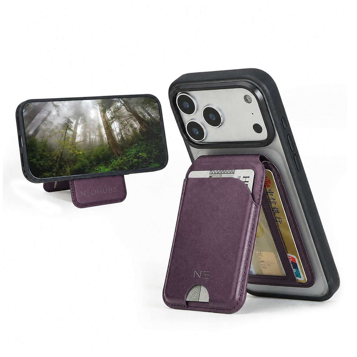 NEOHUBS ECHO MagSafe Wallet Stand Compatible with iPhone 18/17/16/15 Series