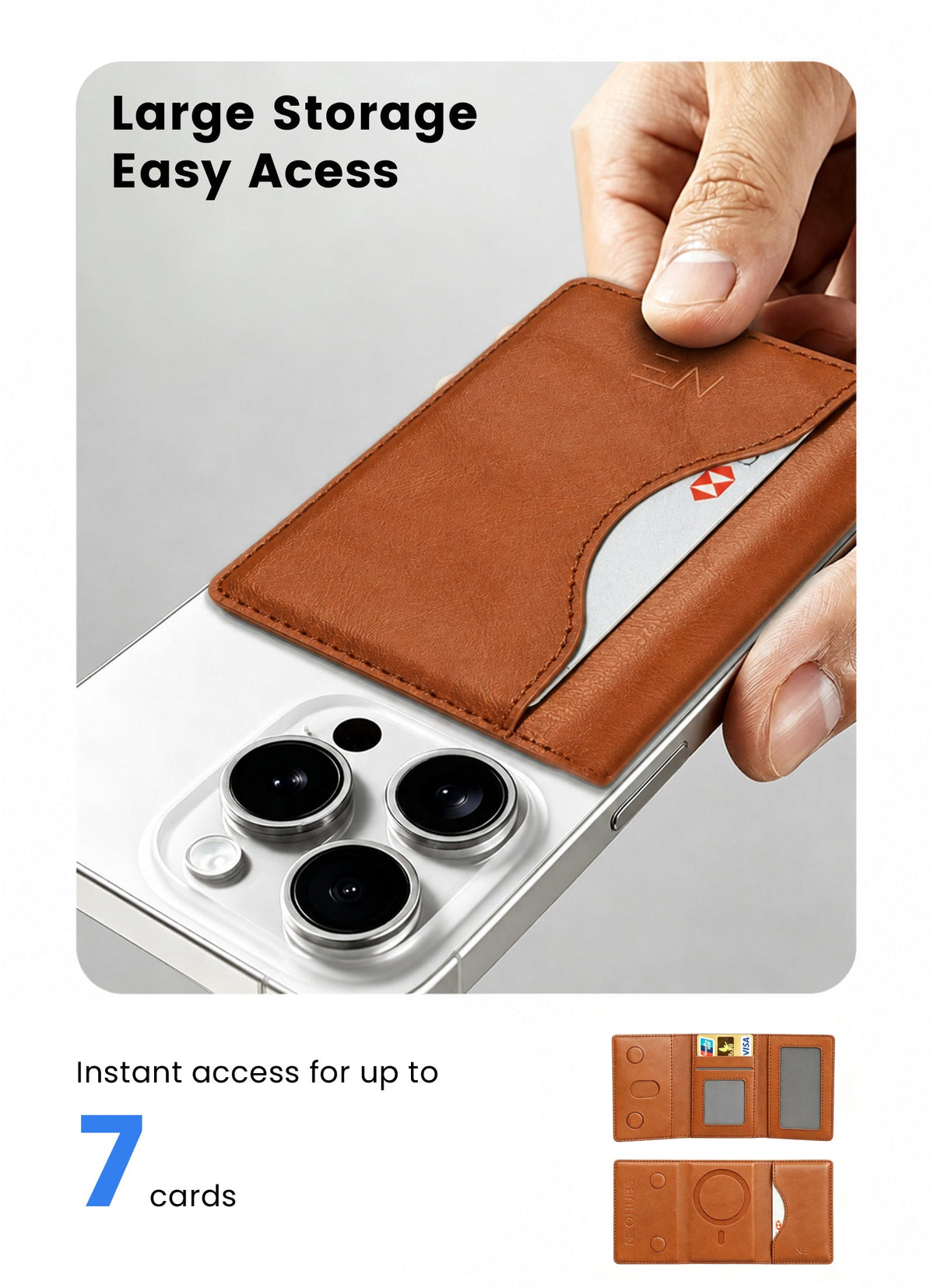 NEOHUBS ZENO MagSafe Wallet Compatible with iPhone 18/17/16/15/14 Series