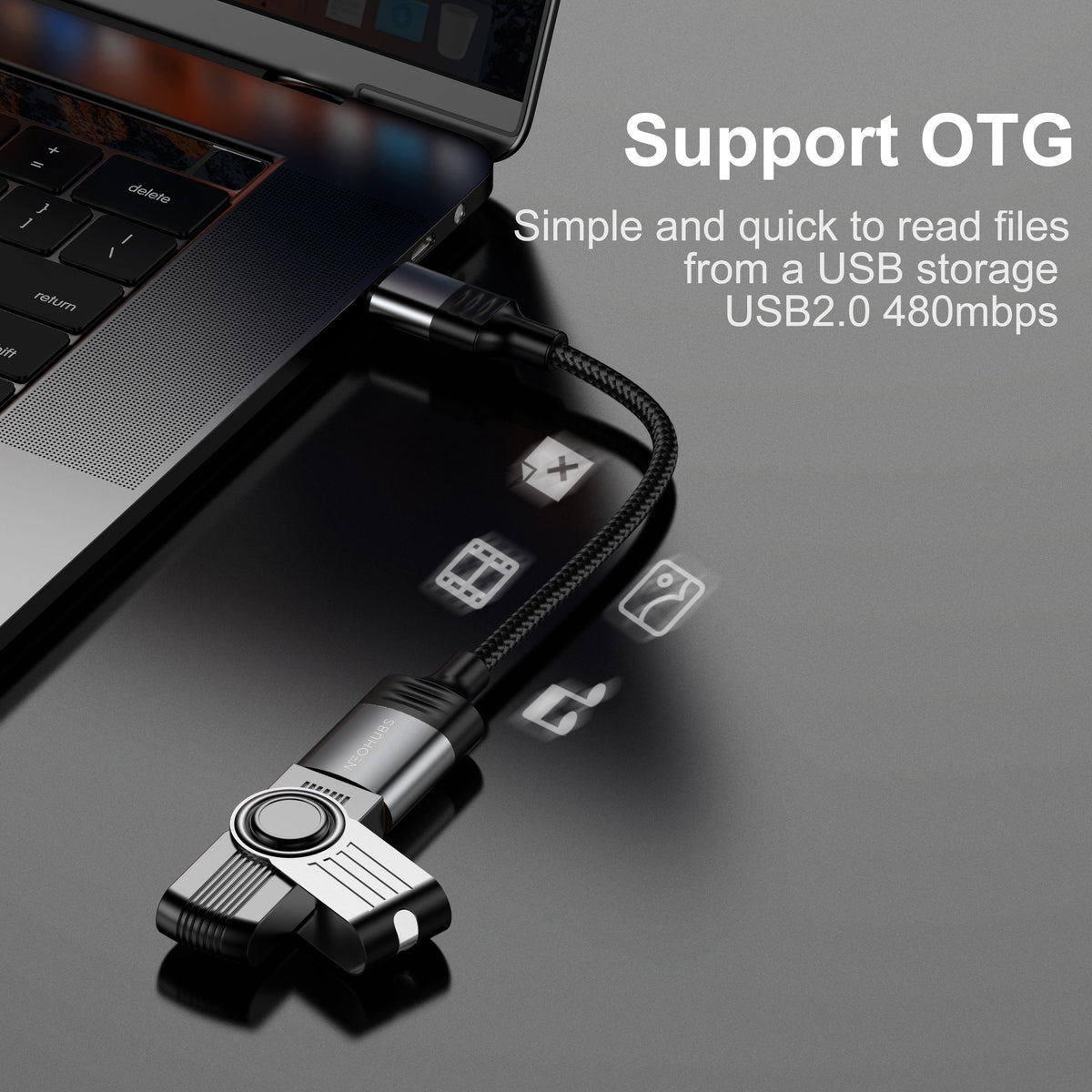 NEOHUBS NEX LINK Type C to USB OTG Adapter Cable - USB-C to USB A Female