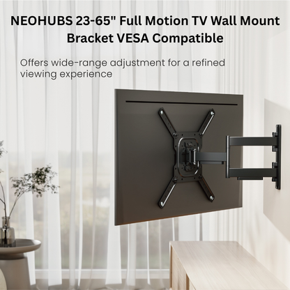NEOHUBS 23-65" Full Motion TV Wall Mount Bracket VESA Compatible (35kg Max)