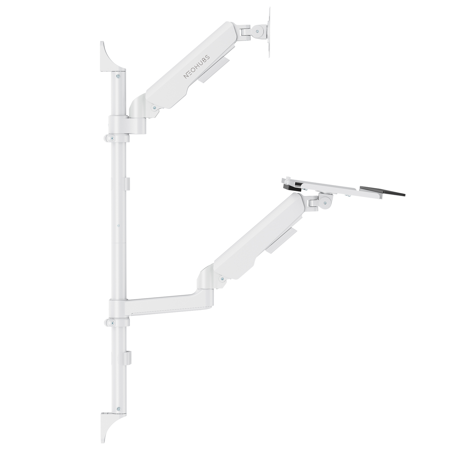 NEOHUBS Wall-Mounted Sit-Stand Workstation with Monitor Arm Mount & PC Holder