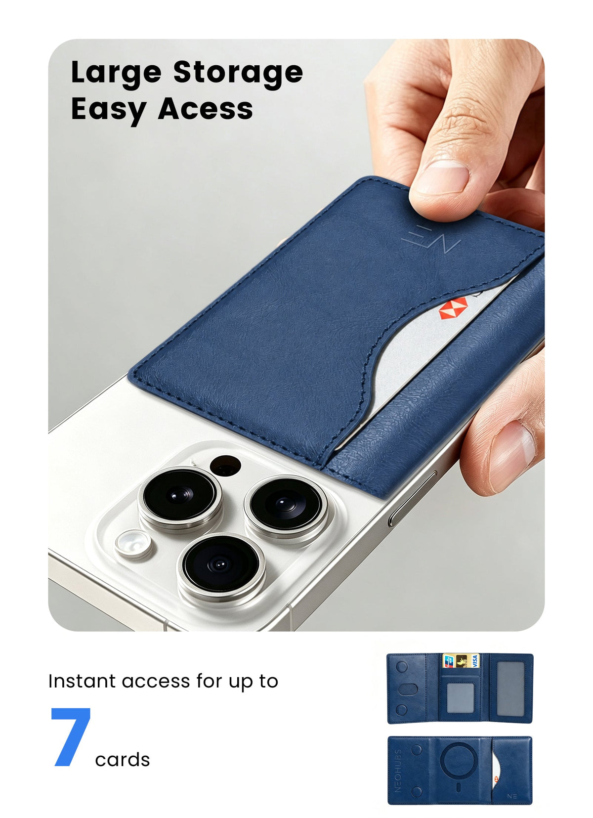 NEOHUBS ZENO MagSafe Wallet Compatible with iPhone 18/17/16/15/14 Series