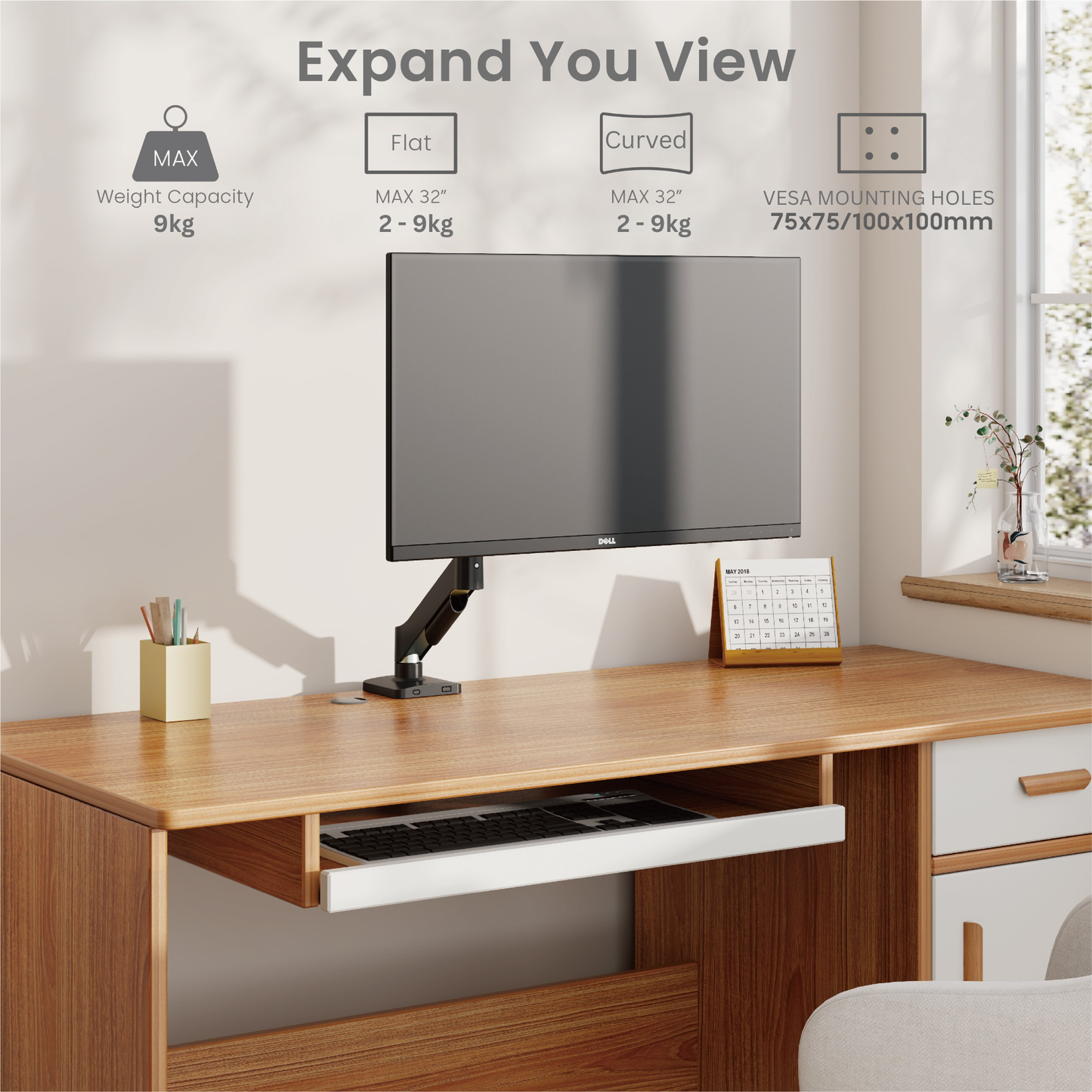 Core Single Monitor Arm Mount Adjustable Vesa Desktop Stand