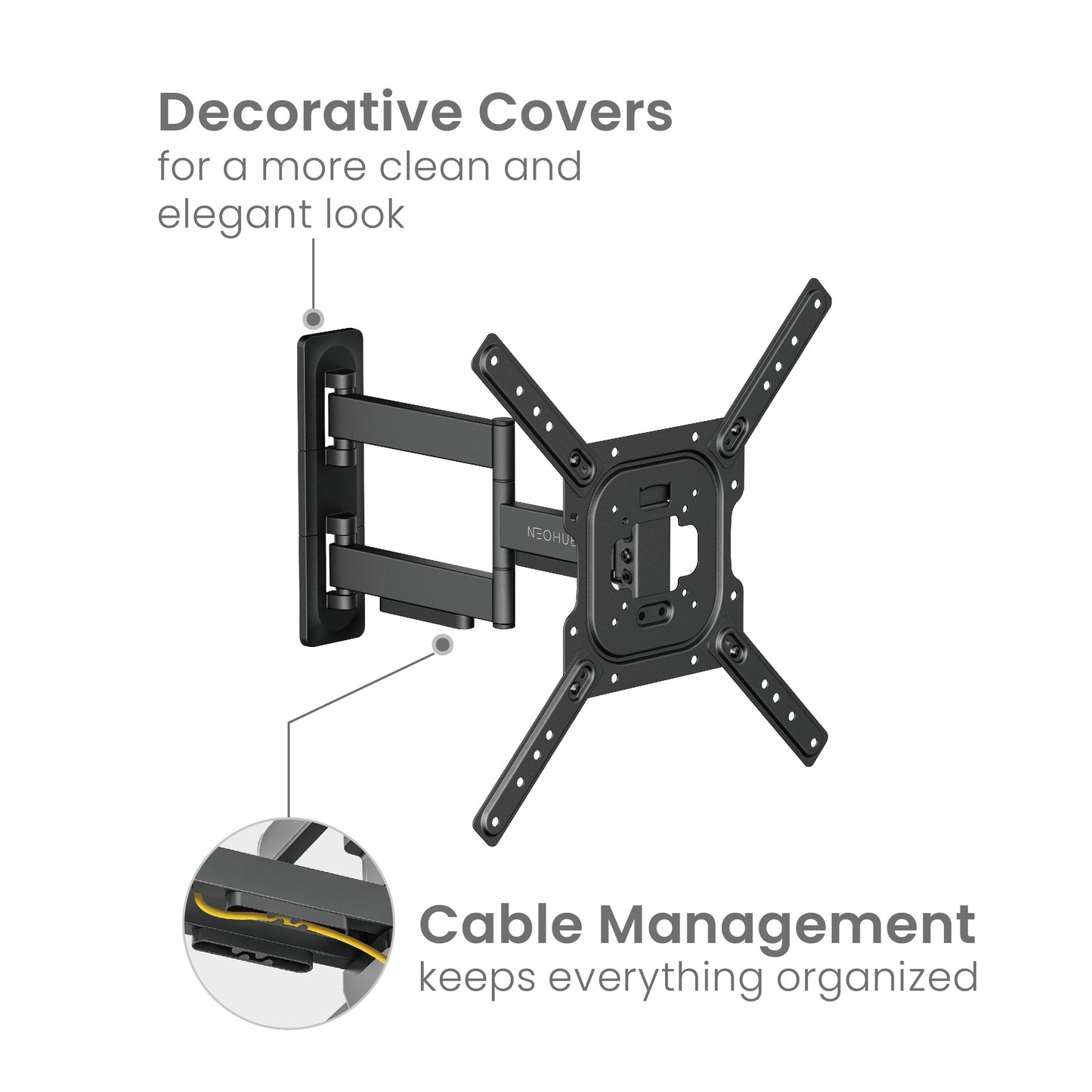 NEOHUBS 23-65" Full Motion TV Wall Mount Bracket VESA Compatible (35kg Max)
