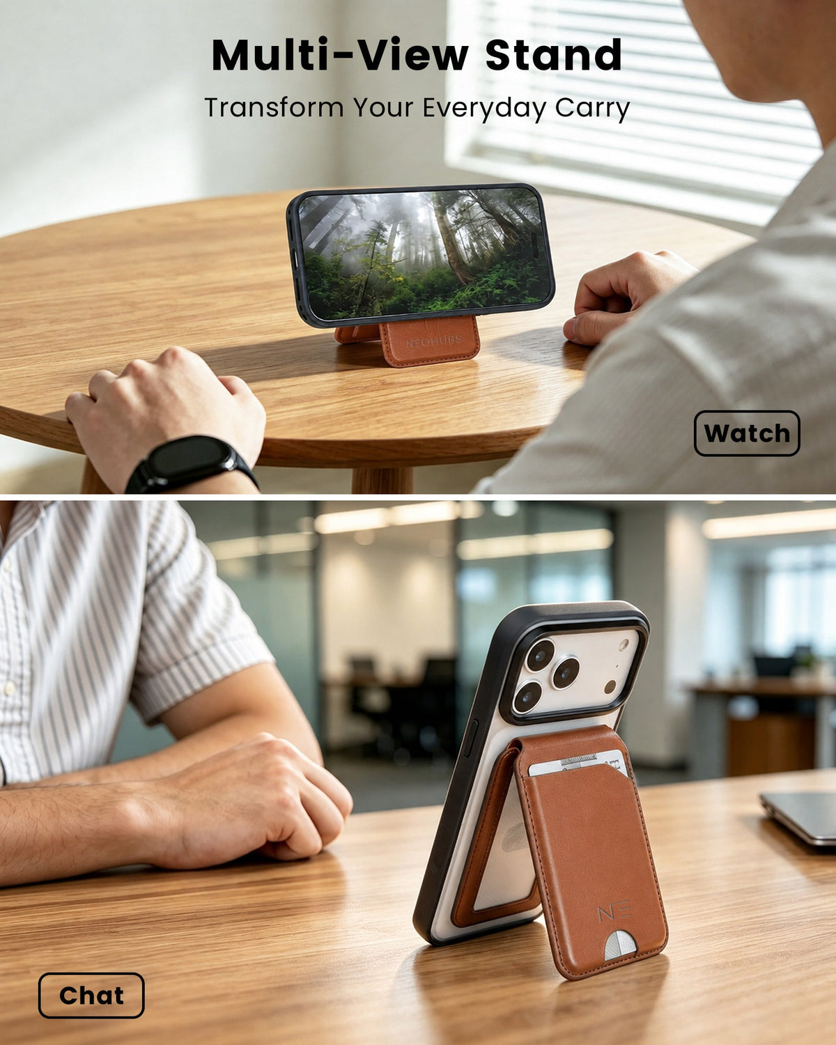 NEOHUBS ECHO MagSafe Wallet Stand Compatible with iPhone 18/17/16/15 Series