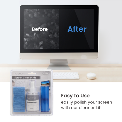 Screen Cleaning Kit with Spray, Brush & Microfiber Cloth