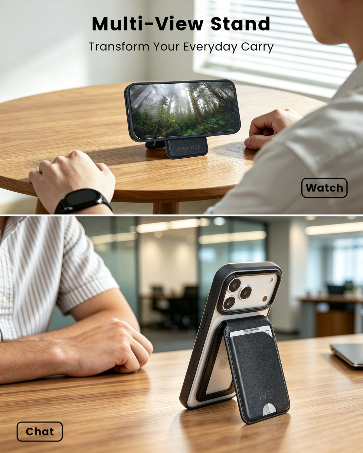 NEOHUBS ECHO MagSafe Wallet Stand Compatible with iPhone 18/17/16/15 Series