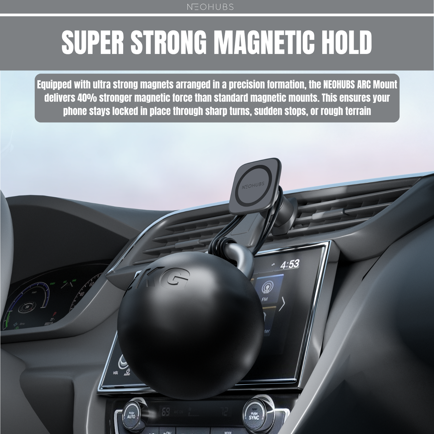 ARC Adjustable Magnetic Air Vent Car Phone Holder Mount
