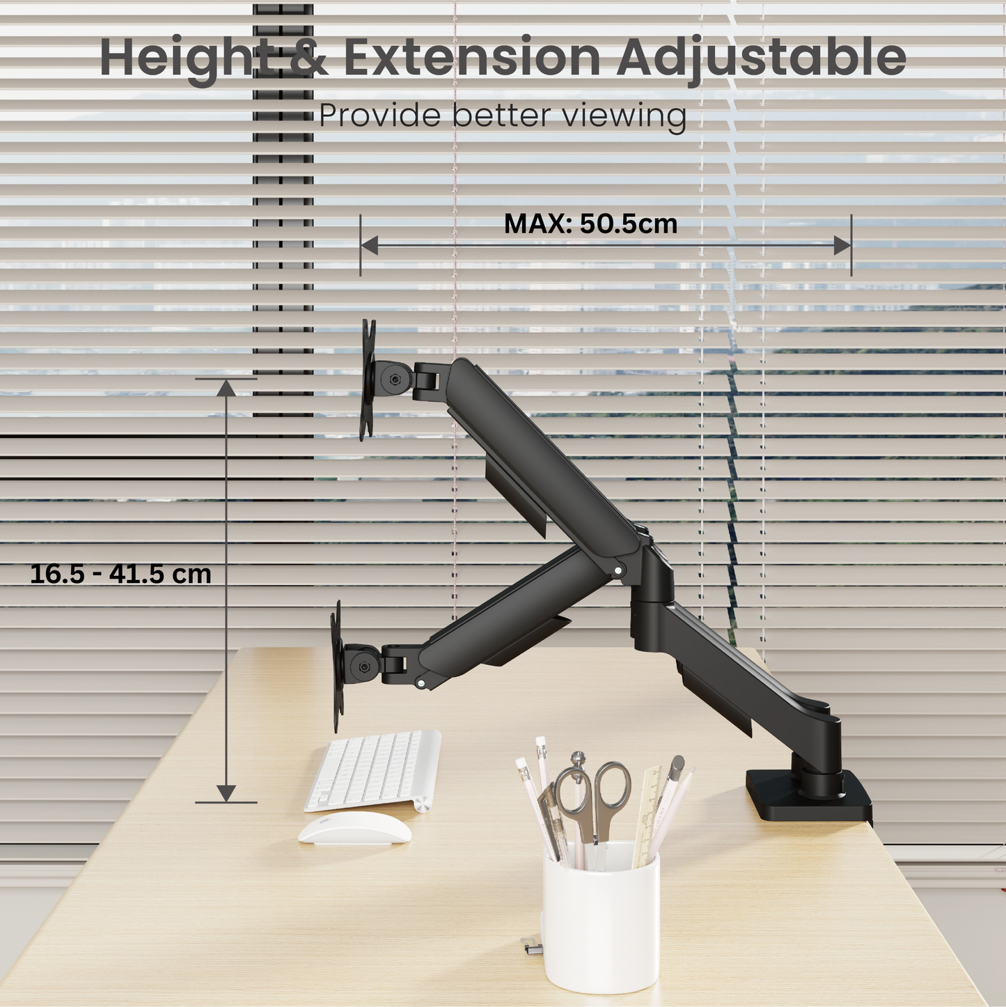 Core Dual Monitor Arm Mount Adjustable Vesa Desktop Stand