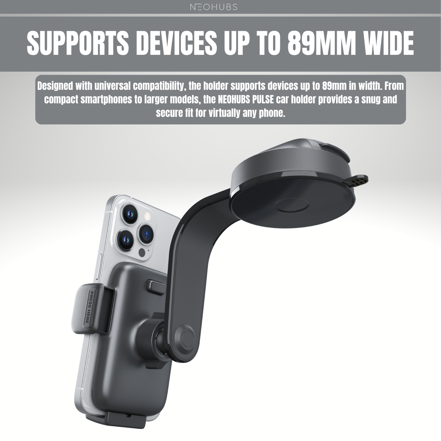 PULSE Adjustable Dashboard / Windshield Car Phone Holder Mount