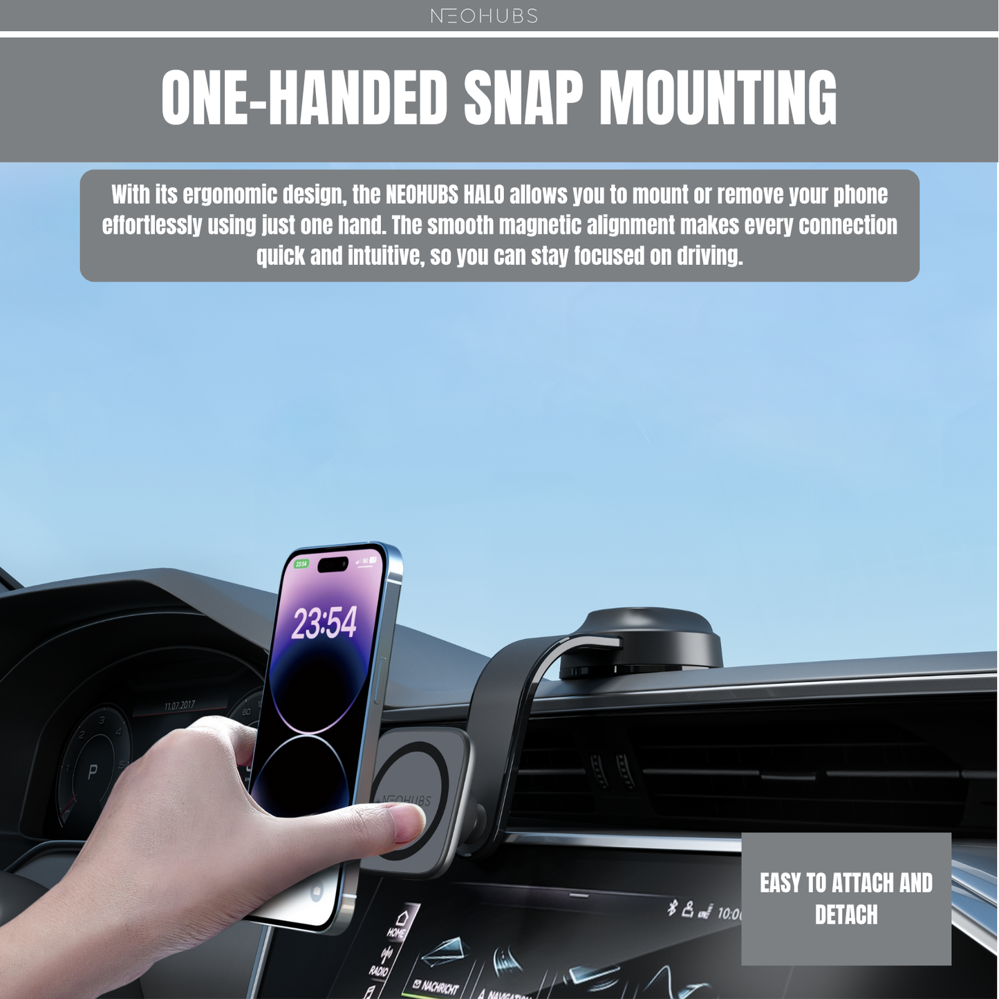 HALO Adjustable Magnetic Dashboard Car Phone Holder Mount