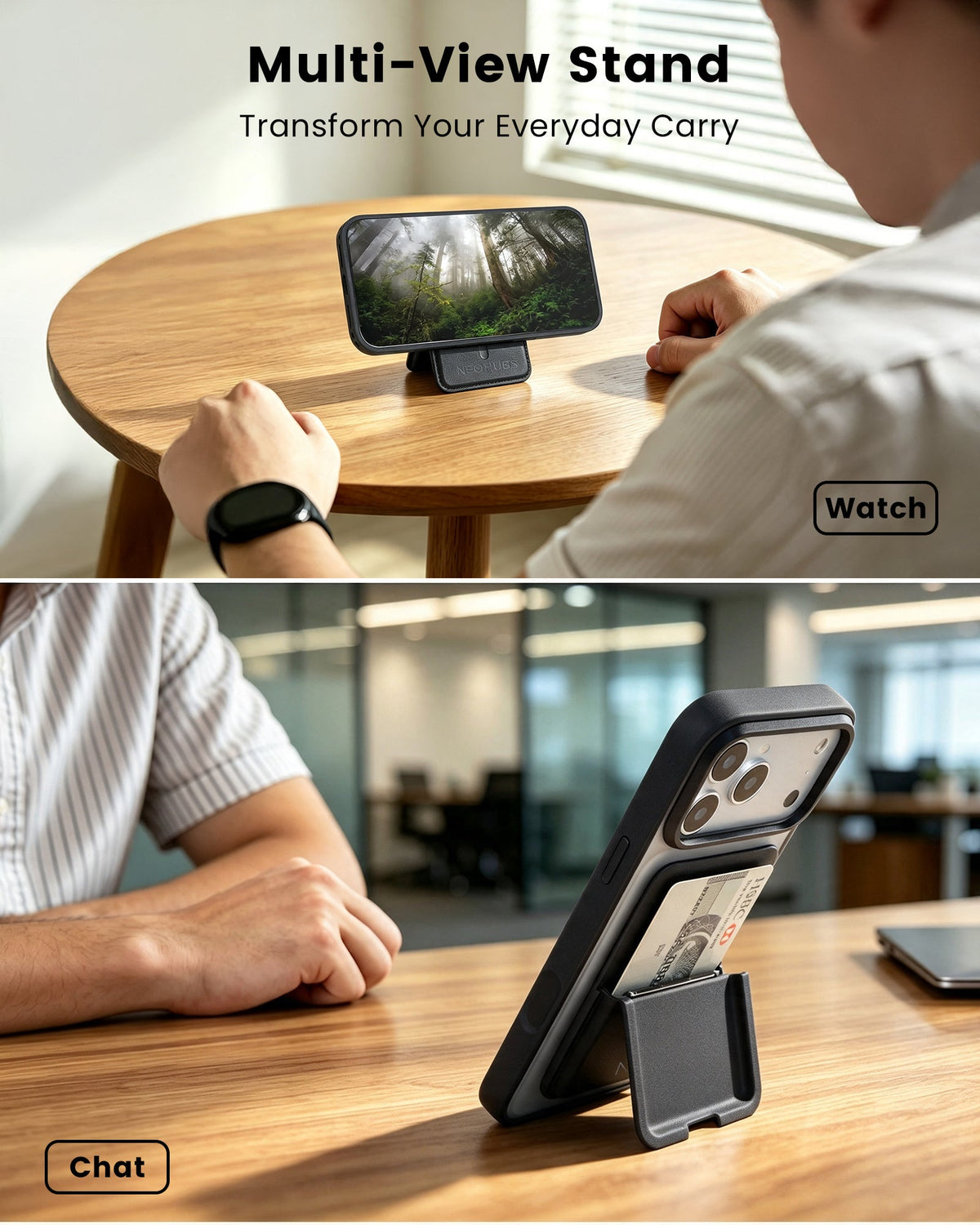 NEOHUBS VELO MagSafe Wallet Stand Compatible with iPhone 18/17/16/15 Series