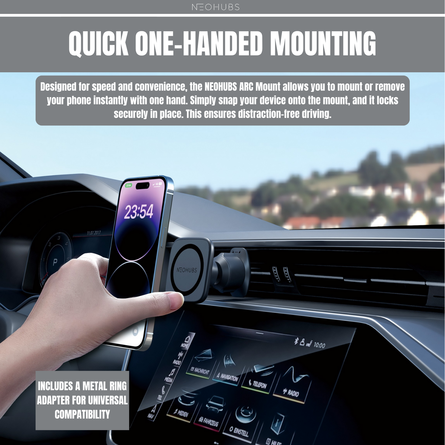 ARC Adjustable Magnetic Air Vent Car Phone Holder Mount