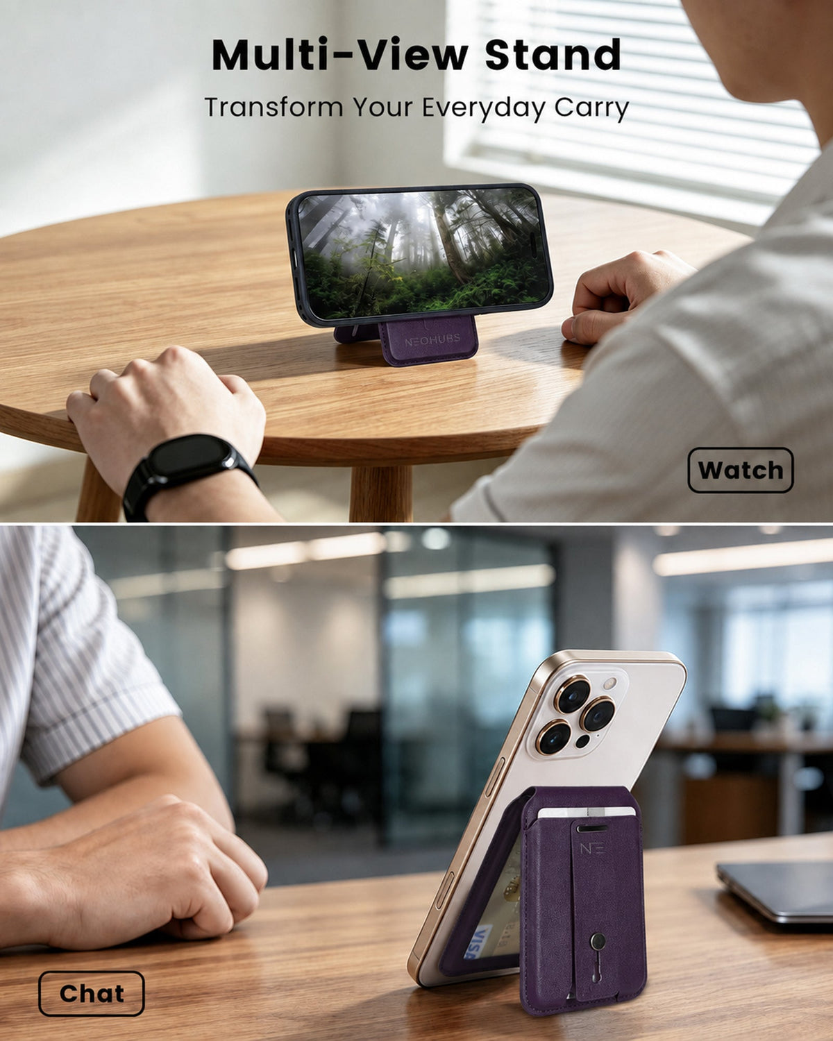 NEOHUBS LUMO MagSafe Wallet Stand Compatible with iPhone 18/17/16/15 Series