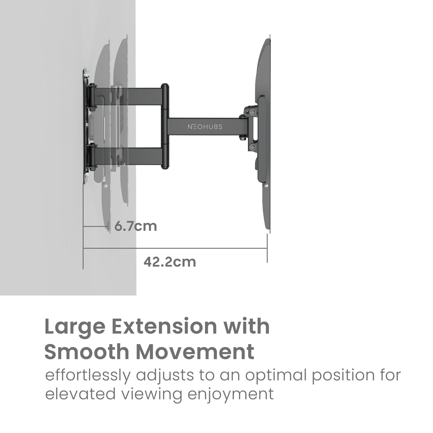 NEOHUBS 37-90" Full Motion TV Wall Mount Bracket VESA Compatible (50kg Max)