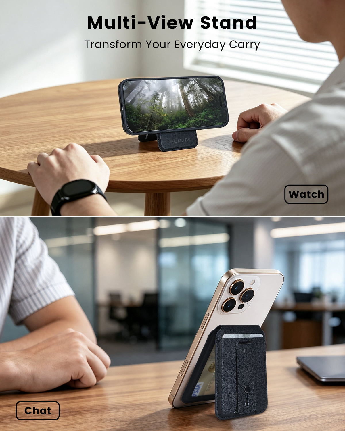NEOHUBS LUMO MagSafe Wallet Stand Compatible with iPhone 18/17/16/15 Series