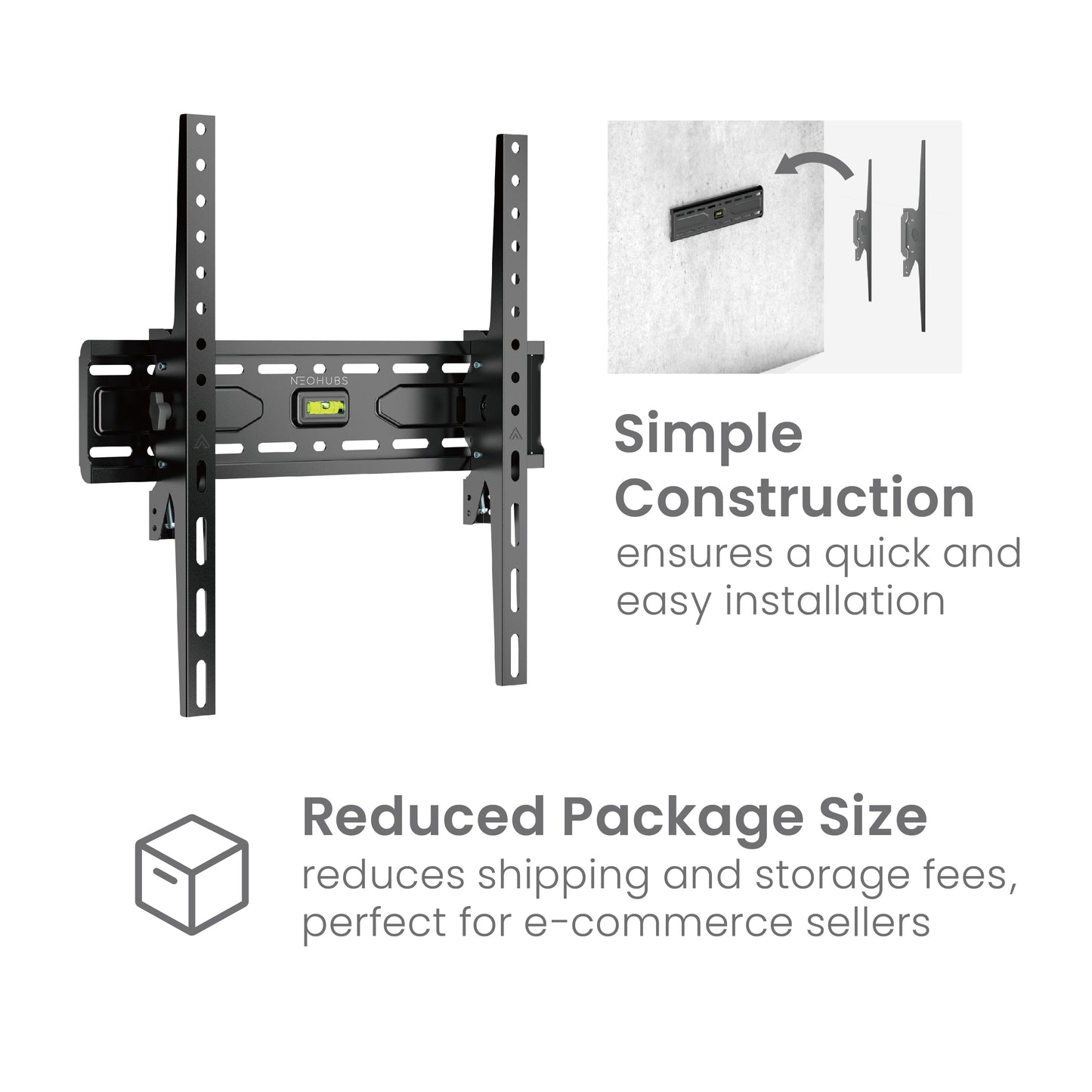 NEOHUBS 32-75" Tilt TV Wall Mount Bracket VESA Compatible (45kg Max Load)