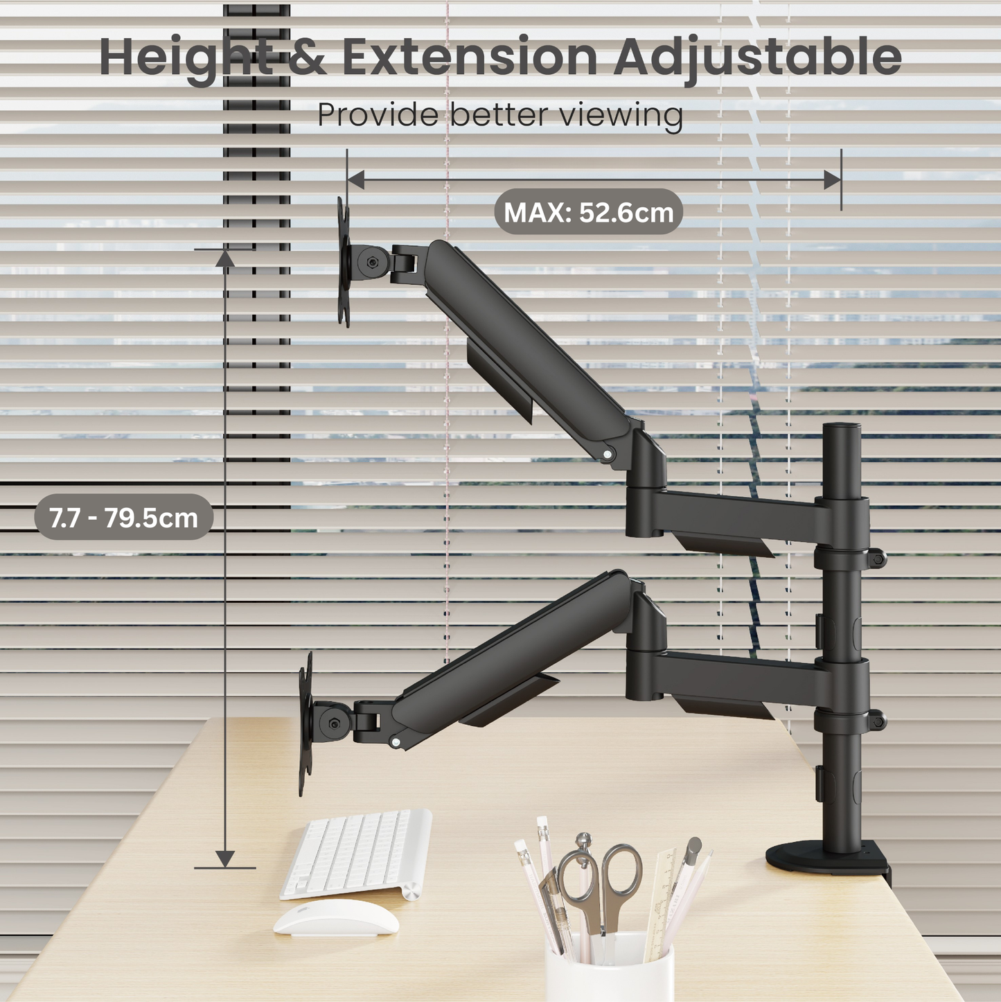 Core+ Dual Monitor Arm Mount Adjustable Vesa Desktop Stand
