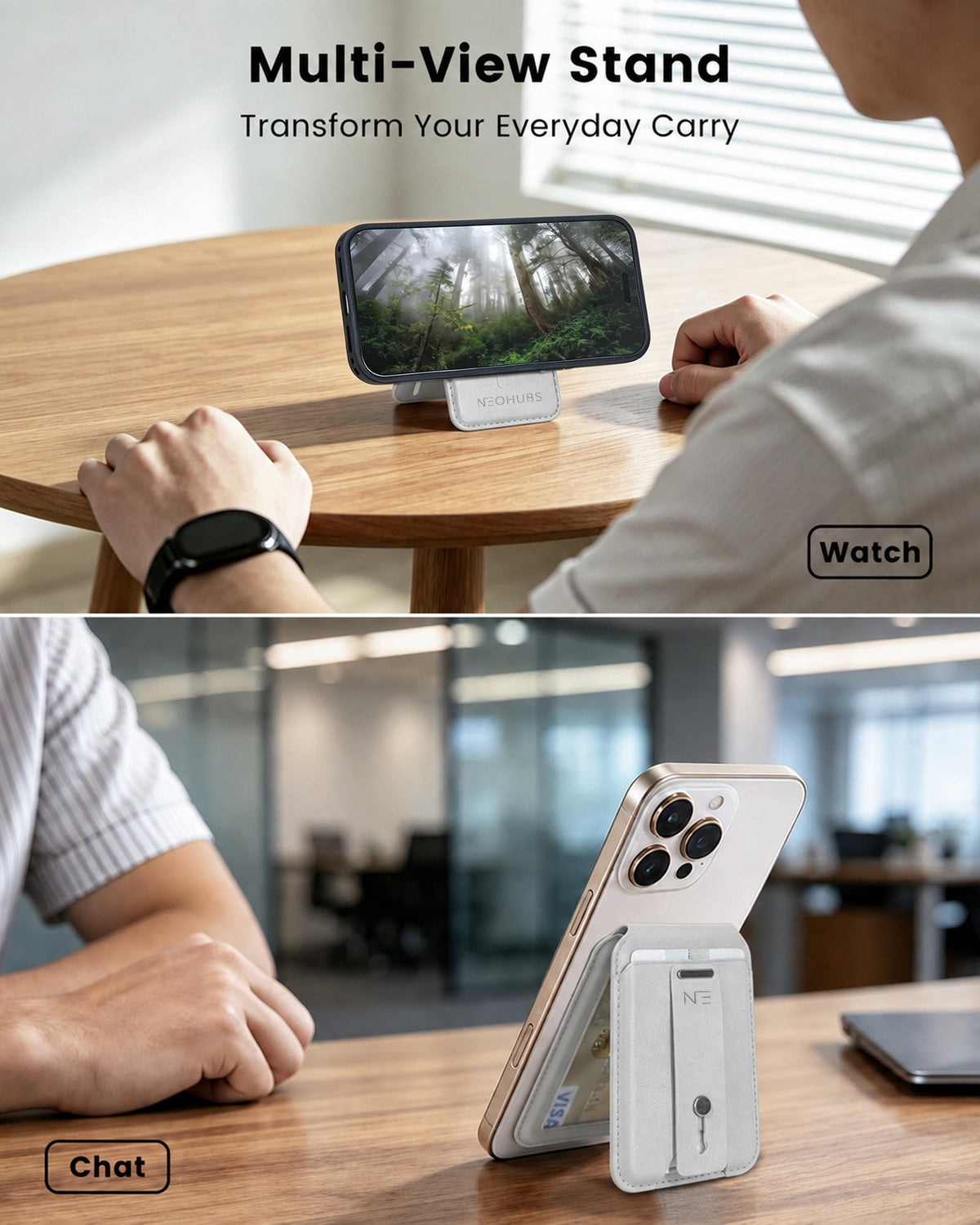 NEOHUBS LUMO MagSafe Wallet Stand Compatible with iPhone 18/17/16/15 Series