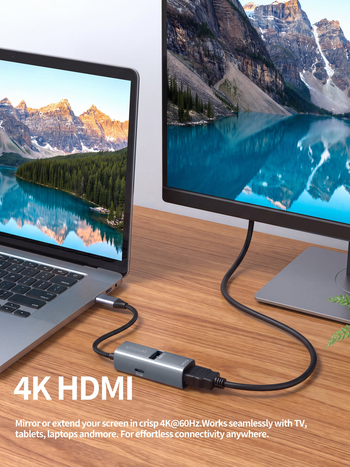 NEOHUBS HUB AIR 3-in-1 Type-C Hub with 4K HDMI, USB 3.0 & USB-C PD 100W