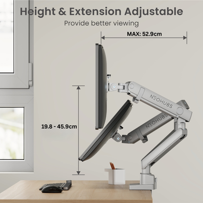 Pro Dual Monitor Arm Mount Premium Adjustable VESA Desktop Stand