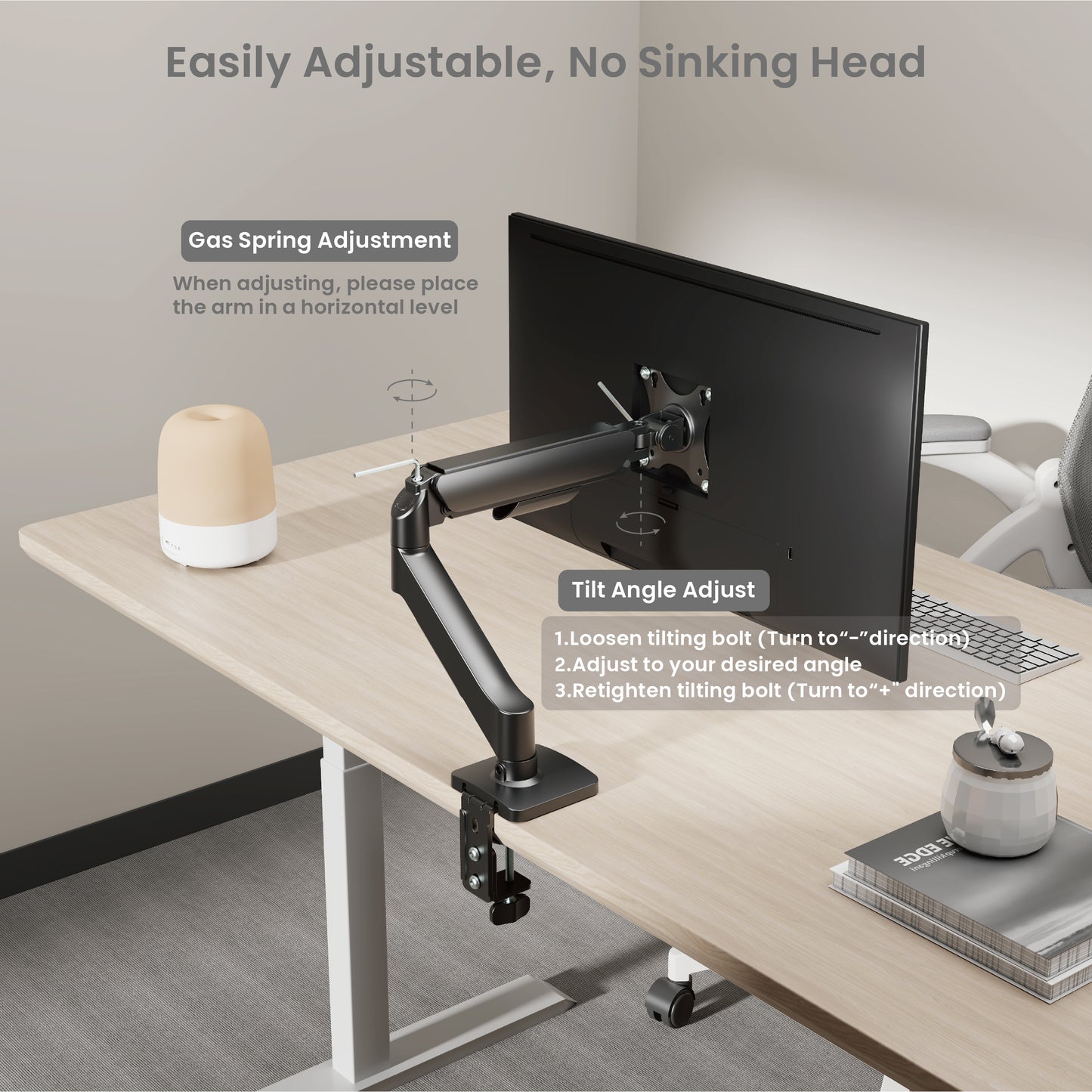 Core Single Monitor Arm Mount Adjustable Vesa Desktop Stand