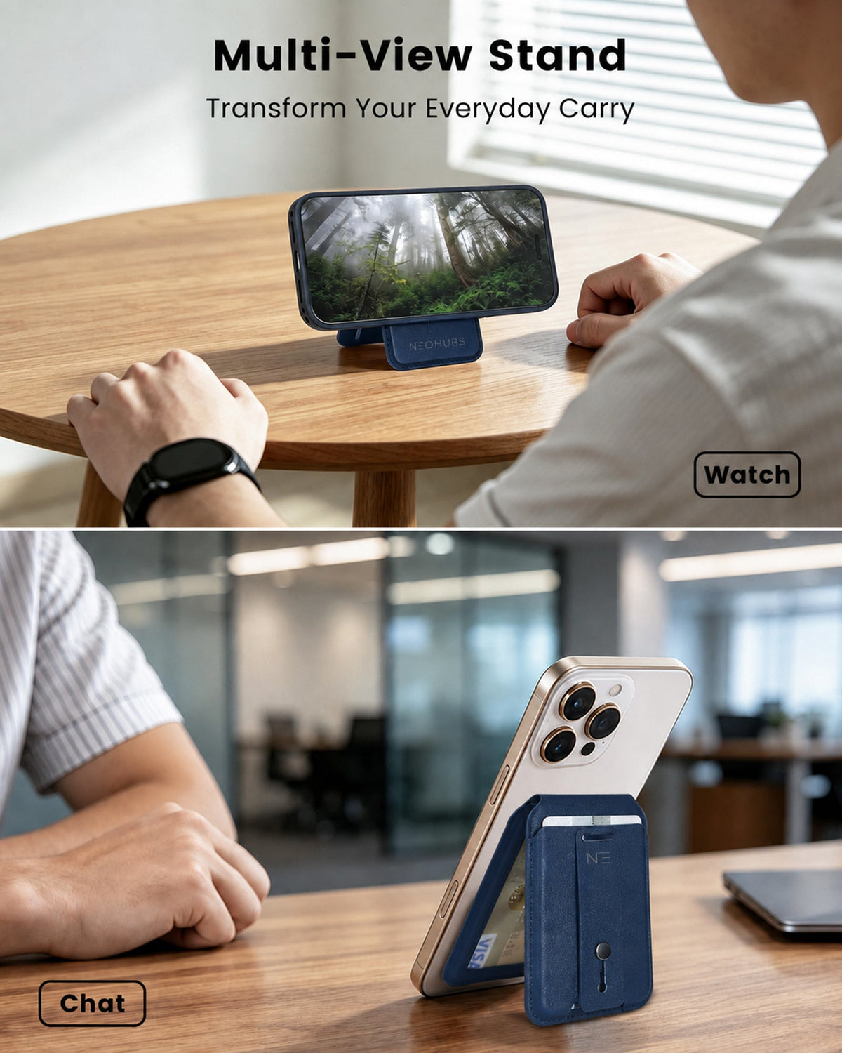 NEOHUBS LUMO MagSafe Wallet Stand Compatible with iPhone 18/17/16/15 Series