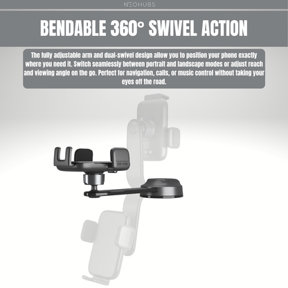 PULSE Adjustable Dashboard / Windshield Car Phone Holder Mount