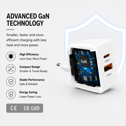 NEOHUBS Super Cube 45W GaN Dual Port Fast Charger USB-C + USB Wall Adapter