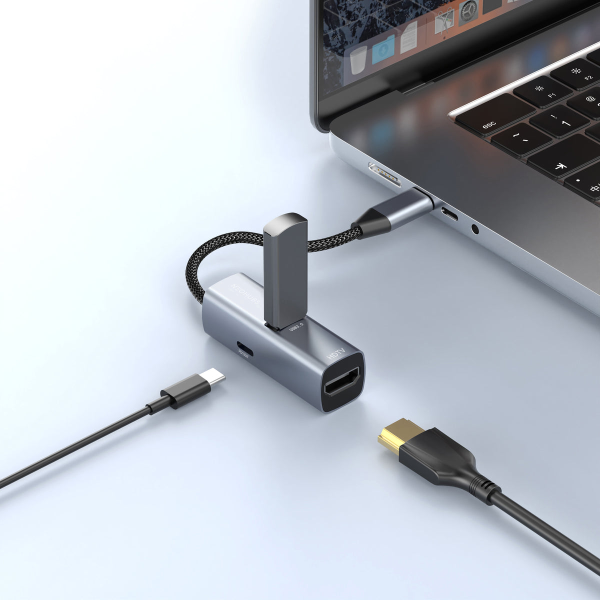 NEOHUBS HUB AIR 3-in-1 Type-C Hub with 4K HDMI, USB 3.0 & USB-C PD 100W