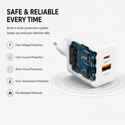 NEOHUBS Super Cube 30W GaN Dual Port Fast Charger USB-C + USB Wall Adapter