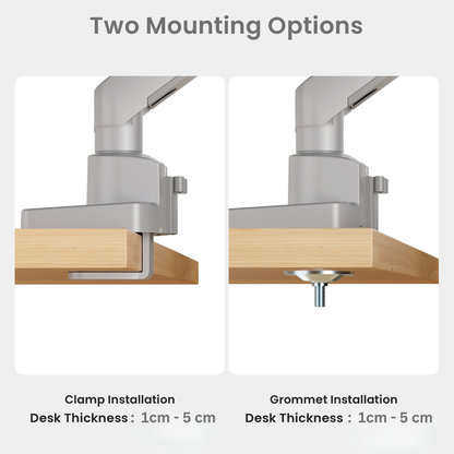 Pro Single Monitor Arm Mount Premium Adjustable VESA Desktop Stand