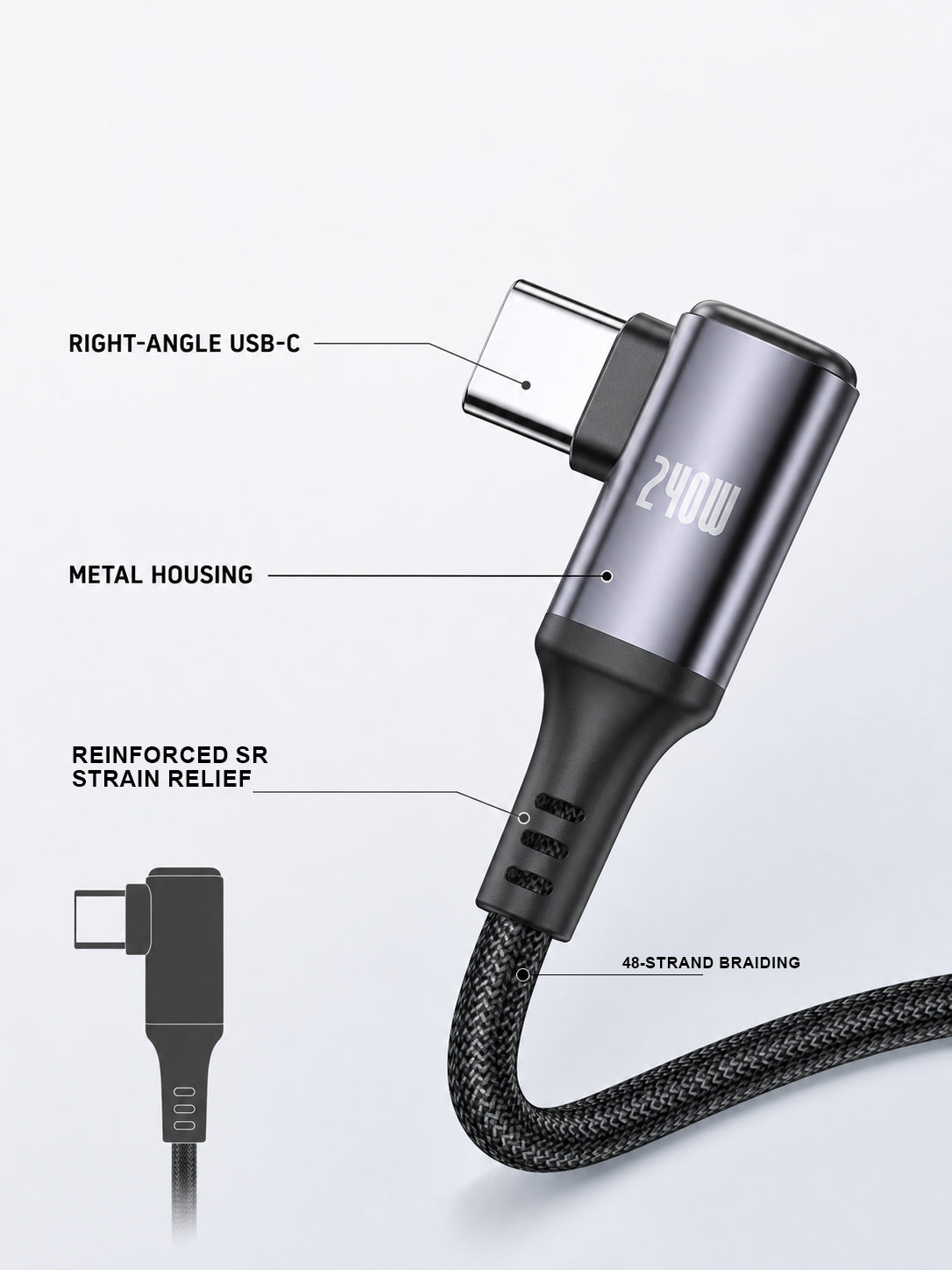 NEOHUBS VOLT ARC 240W USB C to USB C - Type C Fast Charger Cable - 1.5M