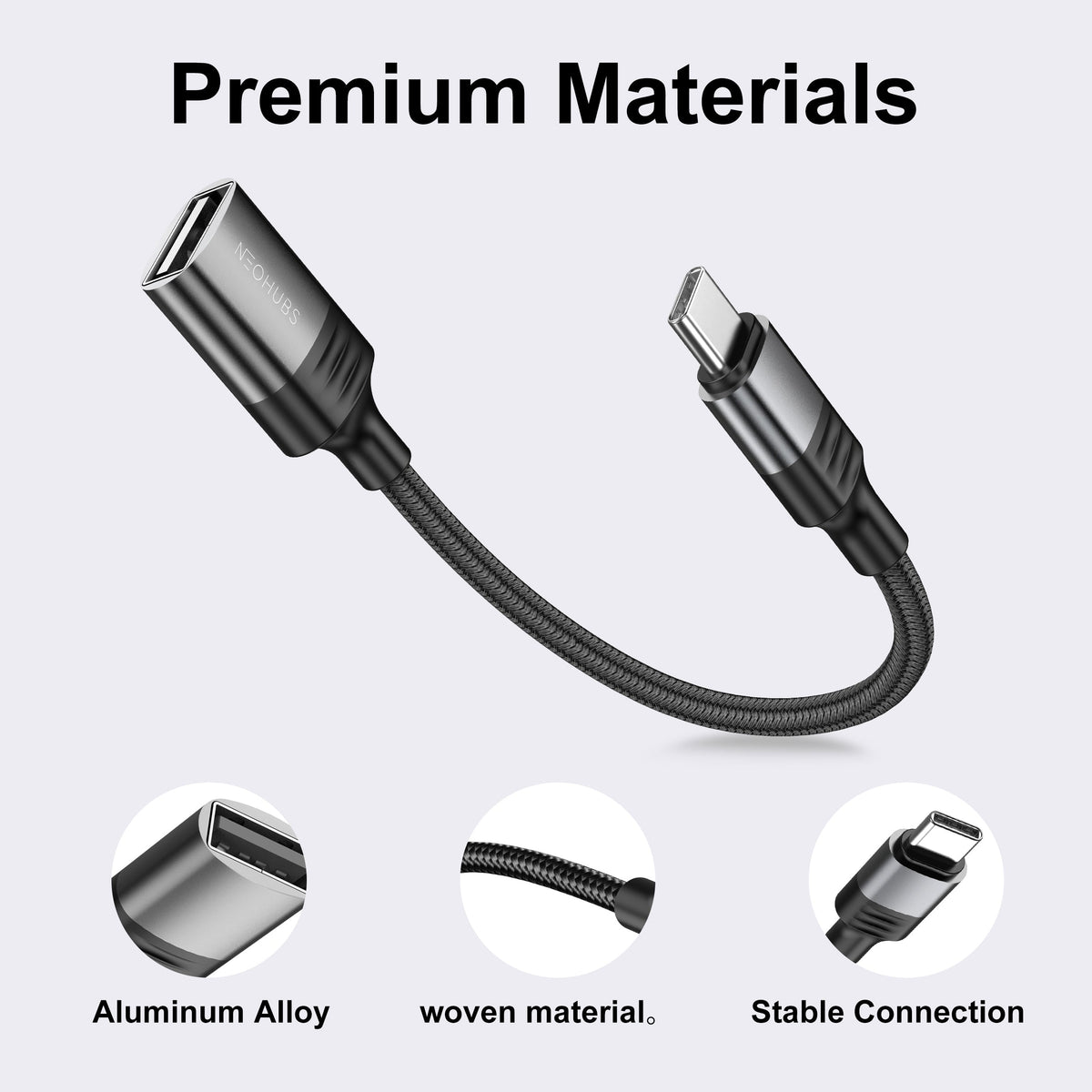 NEOHUBS NEX LINK Type C to USB OTG Adapter Cable - USB-C to USB A Female