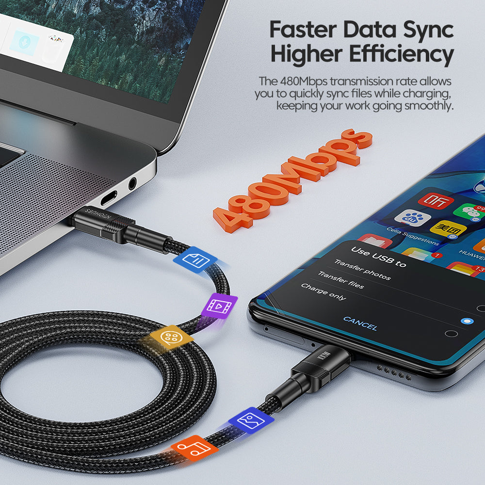 VOLT EDGE USB C to USB C Fast Charger Cable (100W, 5A)