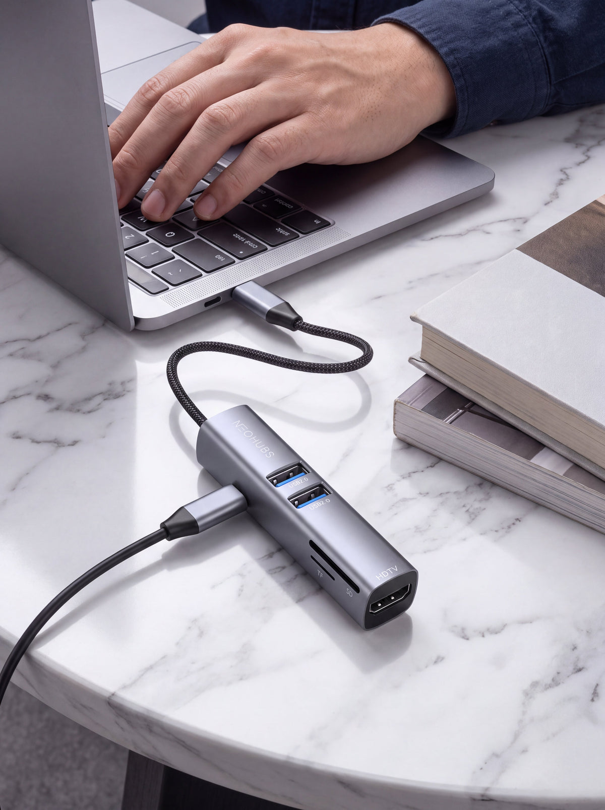 NEOHUBS HUB ELITE 6-in-1 Type-C Hub with HDMI, USB-C 100W, SD/TF, USB 3 & 2