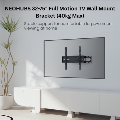 NEOHUBS 32-75" Full Motion TV Wall Mount Bracket VESA Compatible (40kg Max)